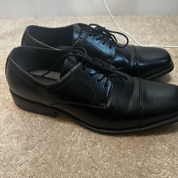 Alfani Adam Black Square Toe Cap Toe Oxford Dress Shoes Men’s 12M - Picture 4 of 10